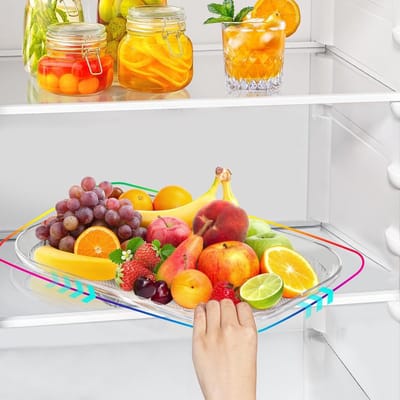 360° Draaitafel Organizer voor Keuken en Eettafel - Rechthoekige Turntable 34.8x25.9 cm voor Makkelijk Toegang en Opbergruimte