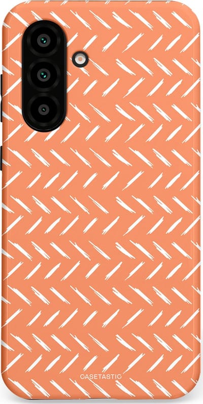Casetastic hoesje geschikt voor Samsung Galaxy A36 / Samsung Galaxy A56 - Dubbellaagse bescherming - Oranje Witte Nederland Cross Patroon - Fashion Case - Terracotta Zand