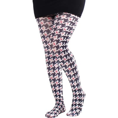 Zwart-Witte Schaakbord Patroon Panty's Voor Vrouwen Houndstooth En Luipaard Print Gekleurde Luipaard Print En Ombre Luipaard One Size gray
