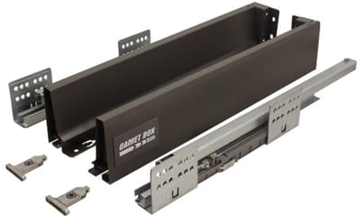 Gamet BOX2 Serie - Antraciet Lade - 500mm - Laag - Volledig Uittrekbaar