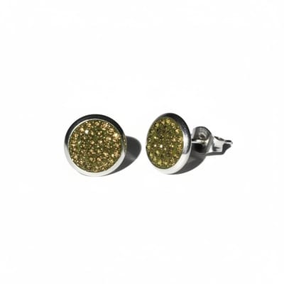 Aramat Jewels - Oorbellen - RVS kristal oorstekers 10mm -Fuchsia Roze