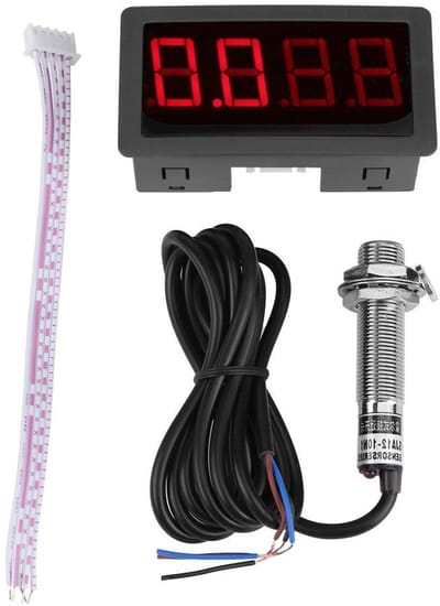 Digitale Toerenteller LED-display RPM Snelheidsmeter Inductieve Sensor Naderingsschakelaar Rood