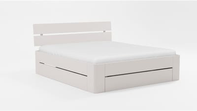 B Bright Bed Fresh 500 met hoofdbord en 3 opbergladen - 140 x 220 cm - wit