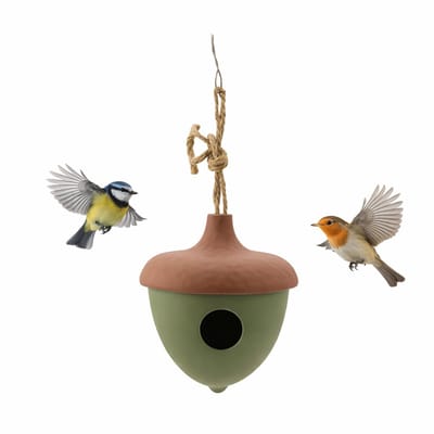 Point Virgule vogelhuisje bamboevezel eikel groen