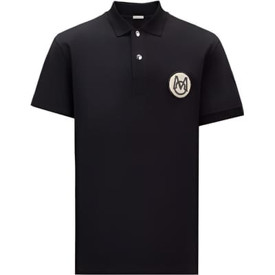 Moncler SS23 Logo Geborduurd Patch Korte Mouw Polo Shirt Heren Polo Shirts Zwart I10918A00002899UR999 L black