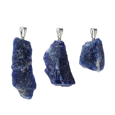 Sodaliet ruw edelsteenhanger