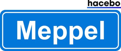 Hacebo - Plaatsnaam Sticker - 29x10 CM - Meppel sticker - Verkeersborden sticker - grappige cadeaus - Meppel