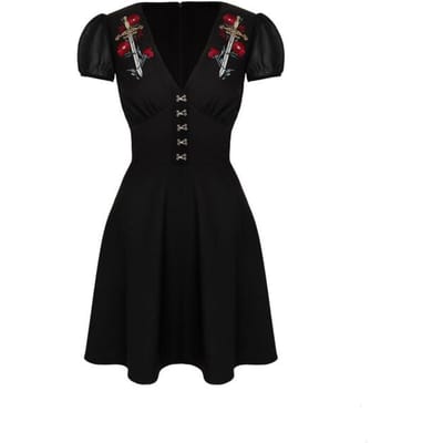 Hell Bunny Mini-jurk - Elyse Dress - XS tot M - voor Vrouwen - zwart
