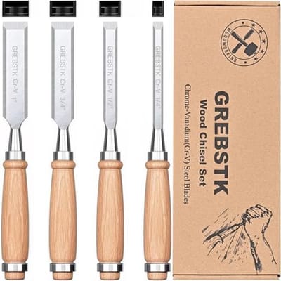 Professionele houten beitel set 4 delig - Chroom-vanadium staal met comfortabele grip
