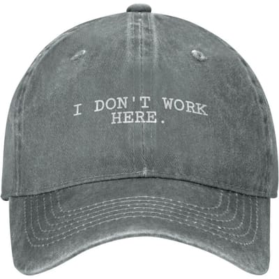 Ik werk hier niet Baseballpet Grappig Unisex Tieners Designer Truckerpet Zomer Mode Buiten Sportschool Baseballpetten Adjustable gray