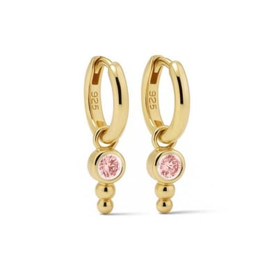 Karma Oorhangers Steen Figaro Light Pink Goudkleurig