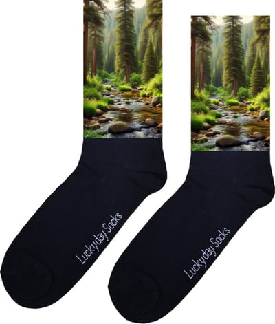 Berg beek - Opkikker - Grappige sokken - Valentijns cadeau - Verjaardag cadeau - Sint cadeau - Leuke sokken - Natuur - Bos - Vrolijke sokken - Cadeautje - Grappig cadeau - Kerst Sokken - Vaderdag - Moederdag - Kerstcadeau - Socks maken Happy - 37-44