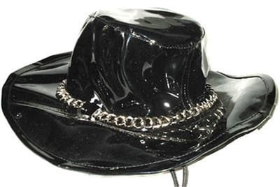 Funny Fashion Carnaval verkleed hoed pooier/pimp - zwart glans - volwassenen - leer look