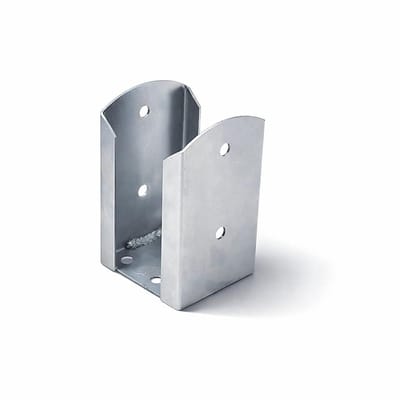 Schroefhuls Paaldrager - Paalschoen Bodemplaat - Hout Verbindingen - Zwart Metaal - 91x150 mm - Zwart