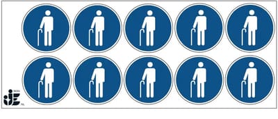 Ouderen prioriteit sticker | 5 cm - 10 stuks per vel