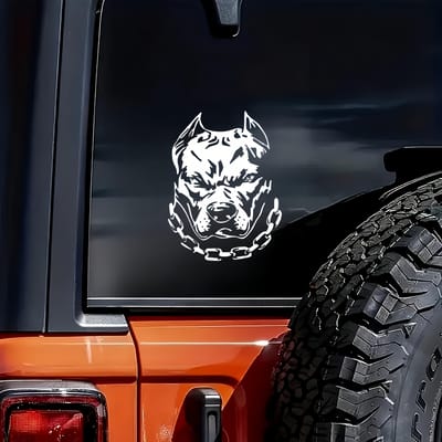 Autocollants de voiture tête de chien style simple montrent force et courage, autocollants de pare-chocs amusants, autocollants de voiture, autocollants en vinyle pour voitures, camions, fourgonnettes, ordinateurs portables