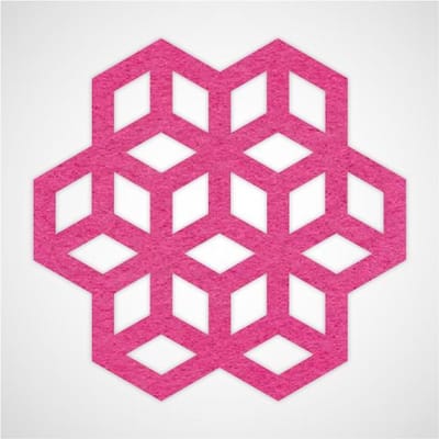 Blokjes vilt onderzetter - Fuchsia - 6 stuks - ø 95 mm - Glas onderzetter - Cadeau - Woondecoratie - Woonkamer - Tafelbescherming - Onderzetters Voor Glazen - Keukenbenodigdheden - Woonaccessoires - Tafelaccessoires