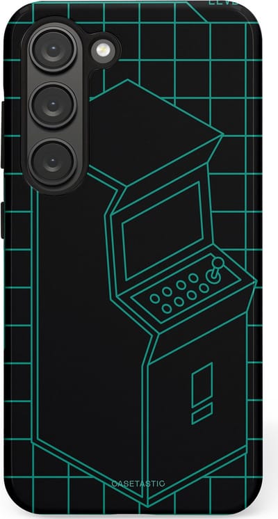 Casetastic Hoesje Geschikt voor Samsung S23 - Stijlvolle Beschermende Duo-layer Case - Retro joystick