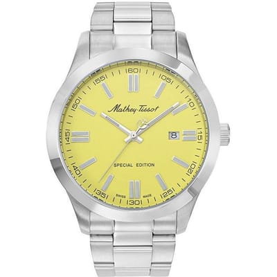 Montre Homme Mathey-Tissot Mathy I Jumbo Édition Spéciale Acier Inoxydable Cadran Jaune Quartz H455J jaune