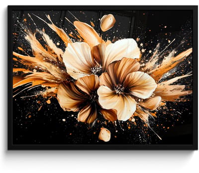 Poster in lijst - Fotolijst 70x50 cm - Posters - Bloemen - Goud - Graffiti - Zwart - Abstract - Posterlijst zwart - Decoratie - Wanddecoratie woonkamer - Muurdecoratie slaapkamer