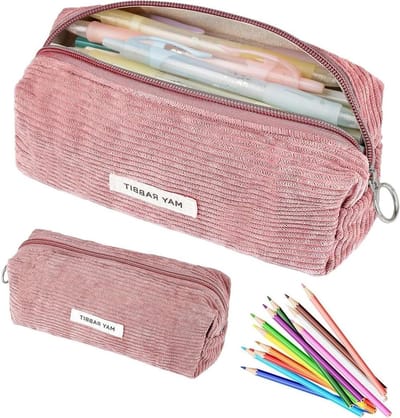 Potloden Etui - Pennendoos Opberger - School en Studie - Ruim en Modieus - 19x7x6 cm - Roze