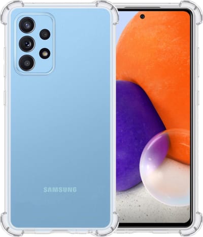 Hoesje - Geschikt voor Samsung Galaxy A72 - Sterk & Shockproof - Siliconen Case - Back Cover - Telefoon Hoes Shock Proof - Telefoonhoesjes - Transparant