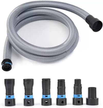 Stofafzuigslang Kit van 1 1/4 Inch x 10 Ft met 6 Adapters en Snelsluiting voor Houtbewerkingsmachines en Schuurmachines