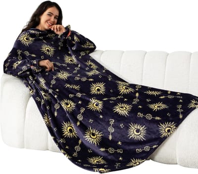 Deken met Mouwen - Zachte en Warme Fleece TV Deken, Wearable Blanket, Perfect voor Comfort en Besparing op Verwarmingskosten