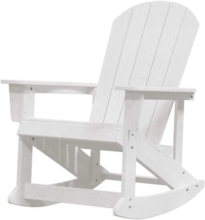 Schommelstoel - Tuinstoel - Buiten Ontspannen - Weerbestendig HDPE - 92 x 735 x 92 cm - Wit