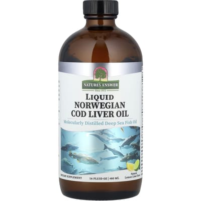 Nature's Answer, Vloeibare Noorse Levertraan, Natuurlijke Citroen-Limoen, 480 ml (16 fl oz)