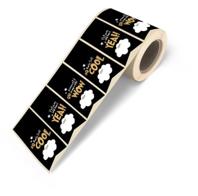 12x Sticker Vaantje Zwart / Goud Stoer Sint