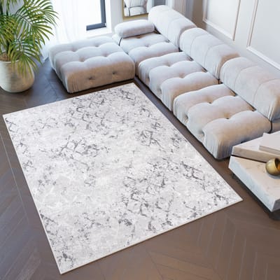 Tapiso Sky Vloerkleed Grijs Trellis Woonkamer Slaapkamer Tapijt Maat - 80x150