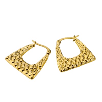 Aramat Jewels | Oorringen | RVS trapeze oorringen 22mm – Goudkleurige dames oorringetjes | | | |3mm | Staal | Volwassenen | Verkleurd niet