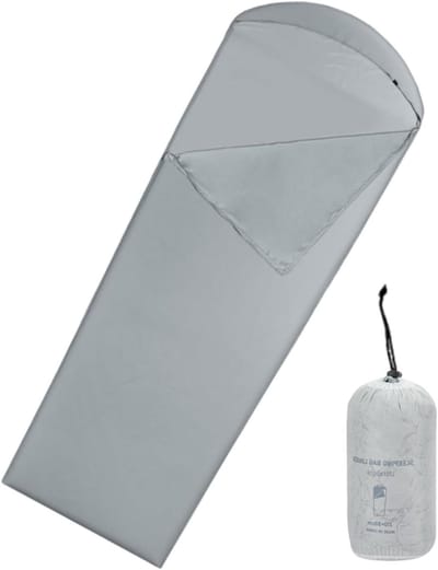 Slaapzak Binnenhoes - Reislaken Hoes - Hygiënisch Slapen - Warmte Isolatie - 210x80 cm - Grijs