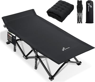 Opklapbaar Veld Bed met Matras voor Volwassenen - Geschikt voor Camping en Gasten