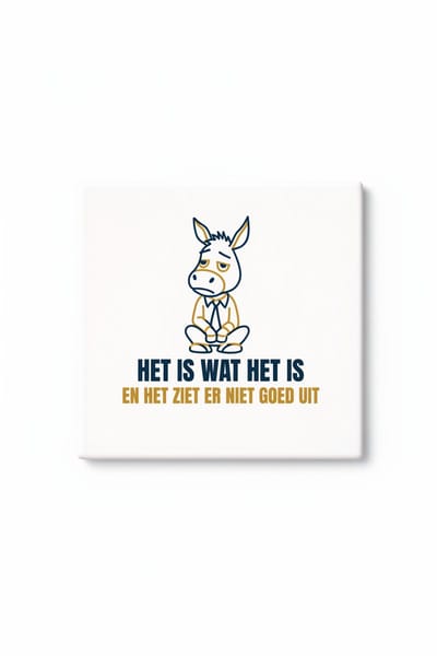 Grappige “Het Is Wat Het Is” Tegel – Schattig Ezel Quote Design – Humoristische Keramische Decoratieve Tegel Cadeau