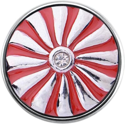 Quiges - Dames Click Button Drukknoop 18mm Bloem Rood - EBCM307