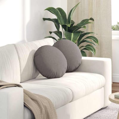 vidaXL - Zitkussens - 2 - st - Stof - Taupe - Ø40 - x - 13 - cm