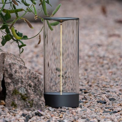 Konstsmide LED tafellamp Edison, hoogte 32 cm, grijs/helder, IP54