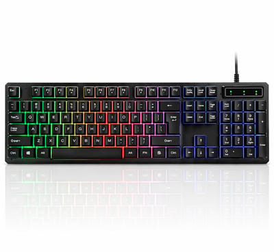 Gaming Toetsenbord met RGB Verlichting – Full Size – Mechanisch Gevoel – Waterbestendig – Geschikt voor PC & Laptop
