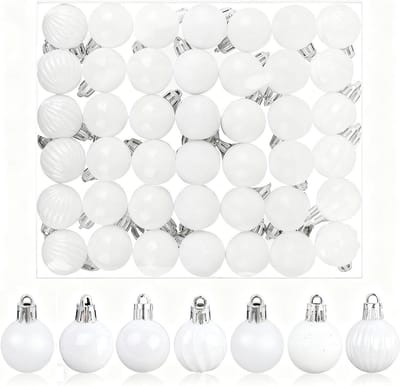 Kerstballen Set van 30 Stuks in Wit - Decoratieve Versiering voor de Kerstboom, Feestdagen en Binnenhuisdecoratie