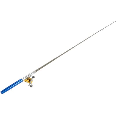 Kit Ensemble Canne à Pêche Moulinet Mini Télescopique Portable Poche Stylo Canne à Pêche Poteau + Moulinet Alliage d'Aluminium Pêche