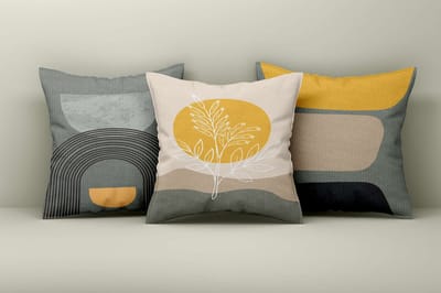 Asir - Set kussenhoezen (3 stuks) - Veelkleurig - 50% katoen / 50% polyester - 43 x 43 cm