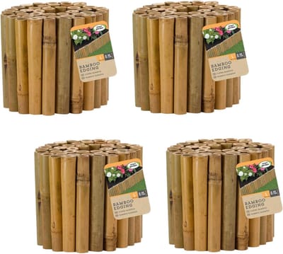 Bamboe Tuinrand - Gazonranden Padrand - Tuin Decoratie - Milieuvriendelijk Materiaal - 3 x 15cm x 1m - Bruin
