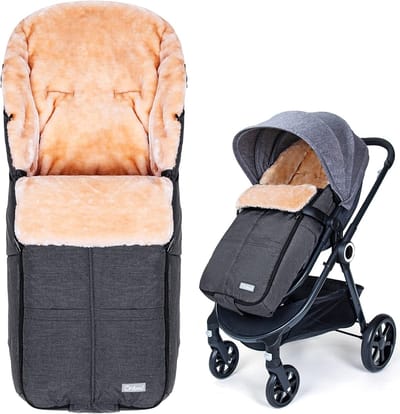 Wintervoetenzak Voor Kinderwagen - Warm & Afneembaar Met Faux Schapenvacht