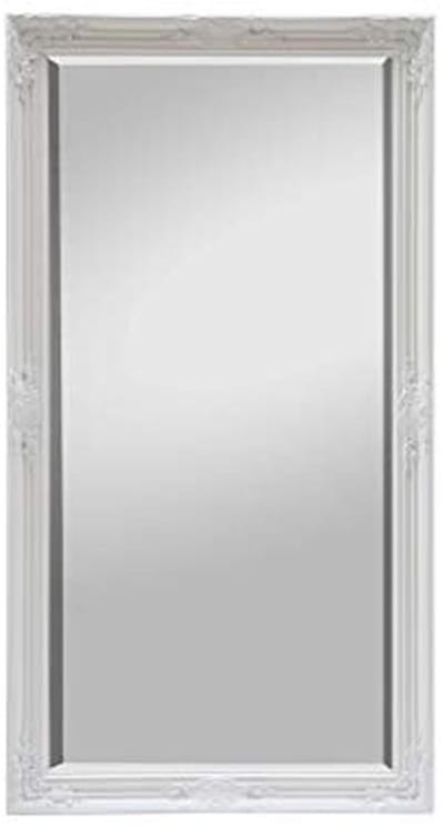 Massief Houten Shabby Chic Wandspiegel - Extra Large 140x75 cm - Wit