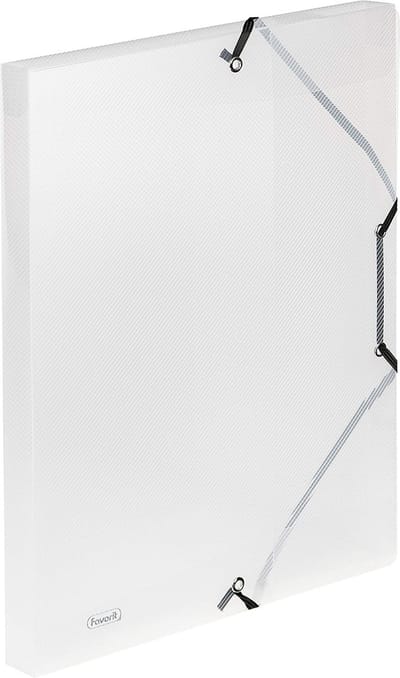 Favorit Lumina, Conventionele hechtmap, A4, Polypropyleen (PP), Transparant, Wit, 2,5 cm, Elastische band
