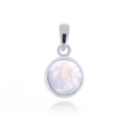 SilverGems Zilveren hanger met Regenboog Maansteen edelsteen