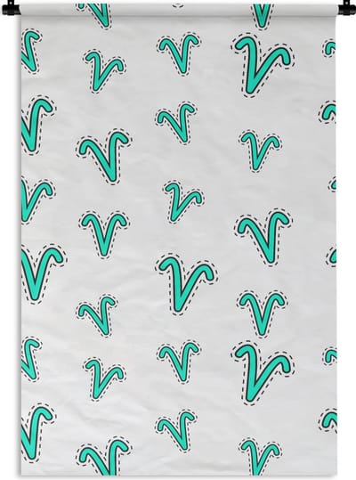 Wandkleed - Wanddoek - Ram - Zodiac - Design - 60x90 cm - Wandtapijt