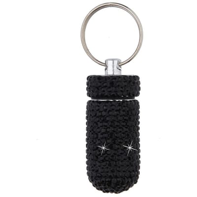 Étui à médicaments portable et étanche avec porte-clés, pilulier de poche, organisateur de médicaments, bouteille de rangement de pilules noir